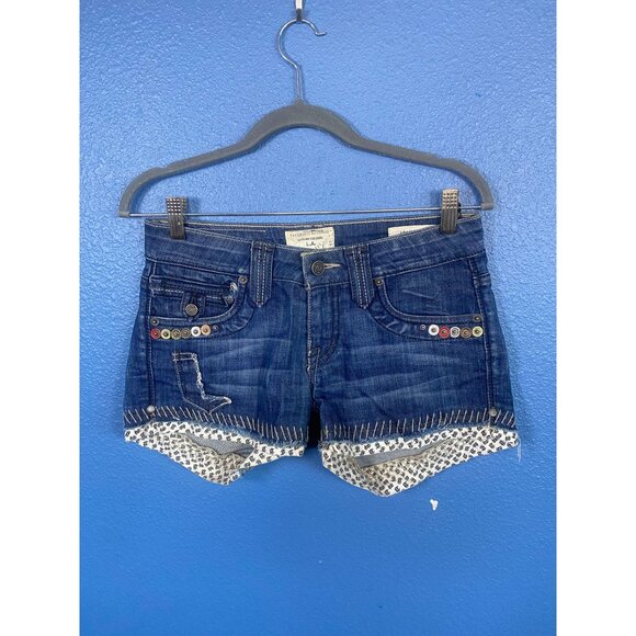 Taverniti So Denim Embellished Jeans Shorts 26 festival HTF Rare 30/3" inseam - Picture 4 of 12